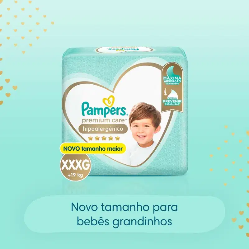 Fralda Pampers Premium Care XXXG com 52un
