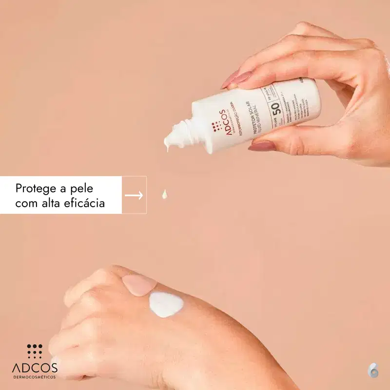 Adcos Fotoproteção Diária Fluid Mineral FPS 50 Tonalizante - Protetor Solar Facial Com Cor 40ml