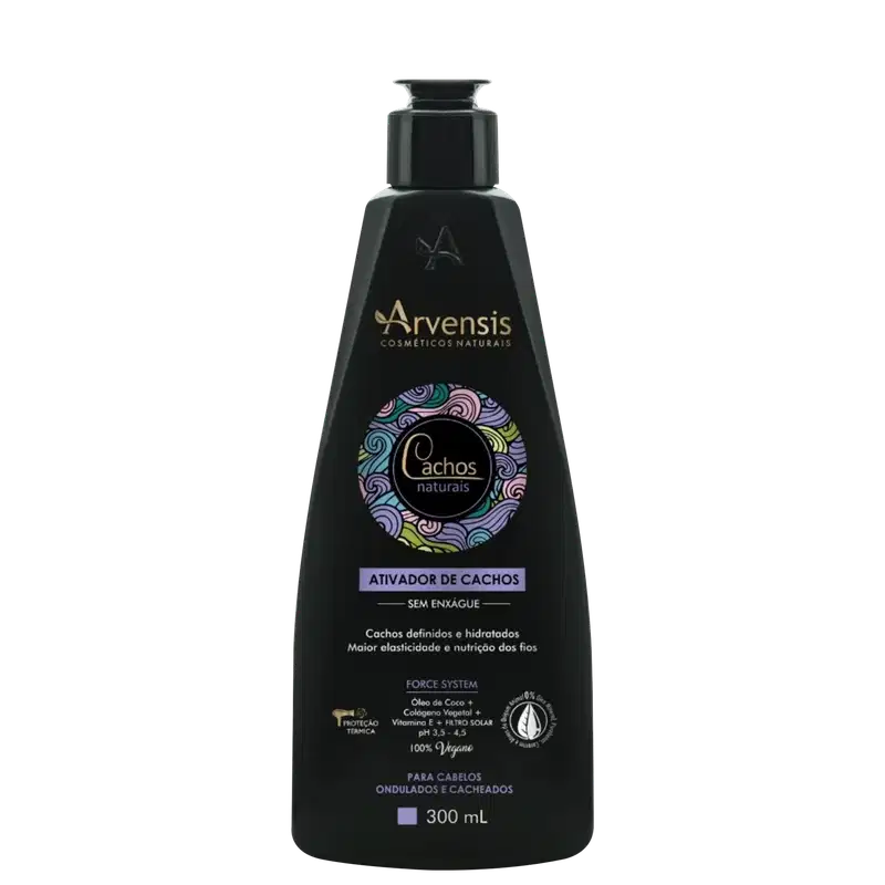 Ativador de cachos Cachos Naturais Ondulados e Cacheados de Arvensis. Volumetria 300ml