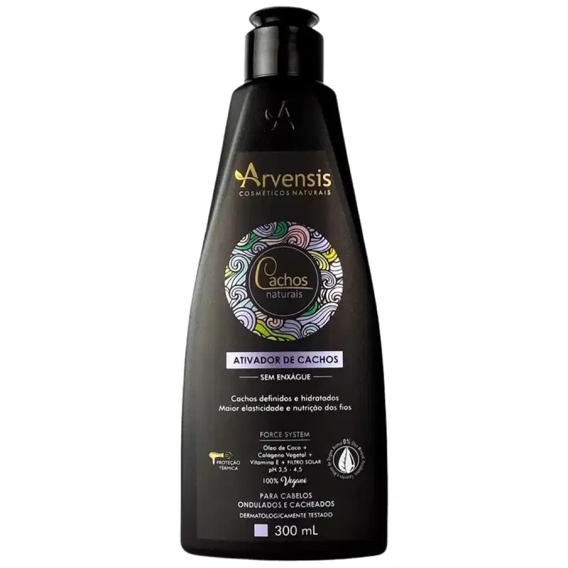 Ativador de cachos Cachos Naturais Ondulados e Cacheados de Arvensis. Volumetria 300ml