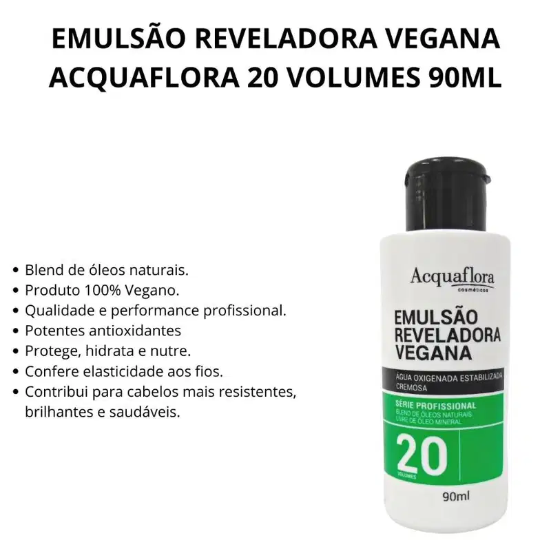 Emulsão Reveladora Vegana Acquaflora 20 Volumes 90ml