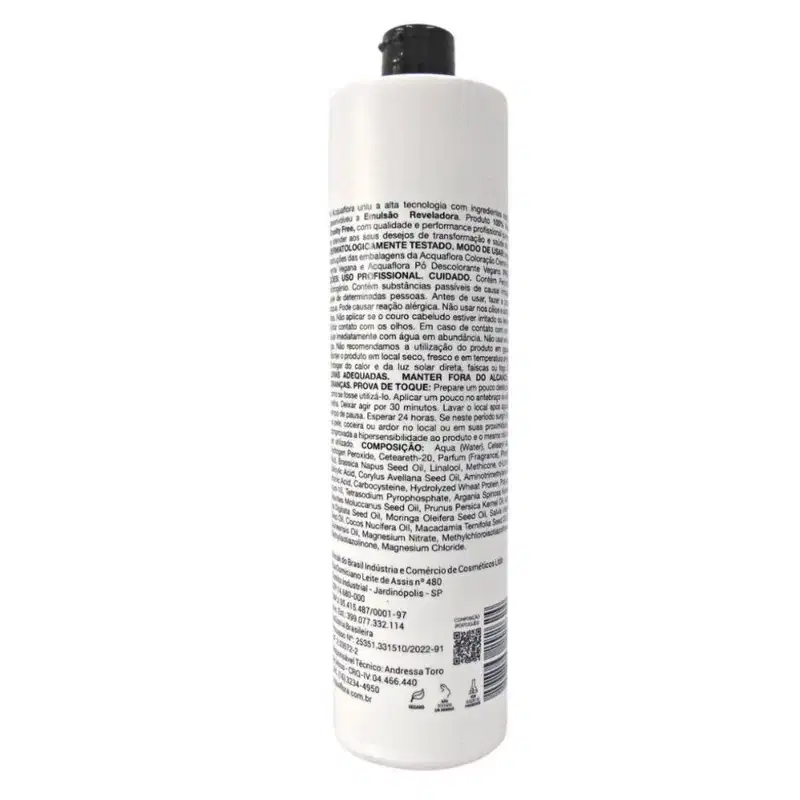 Emulsão Reveladora Vegana Acquaflora 30 Volumes 900ml