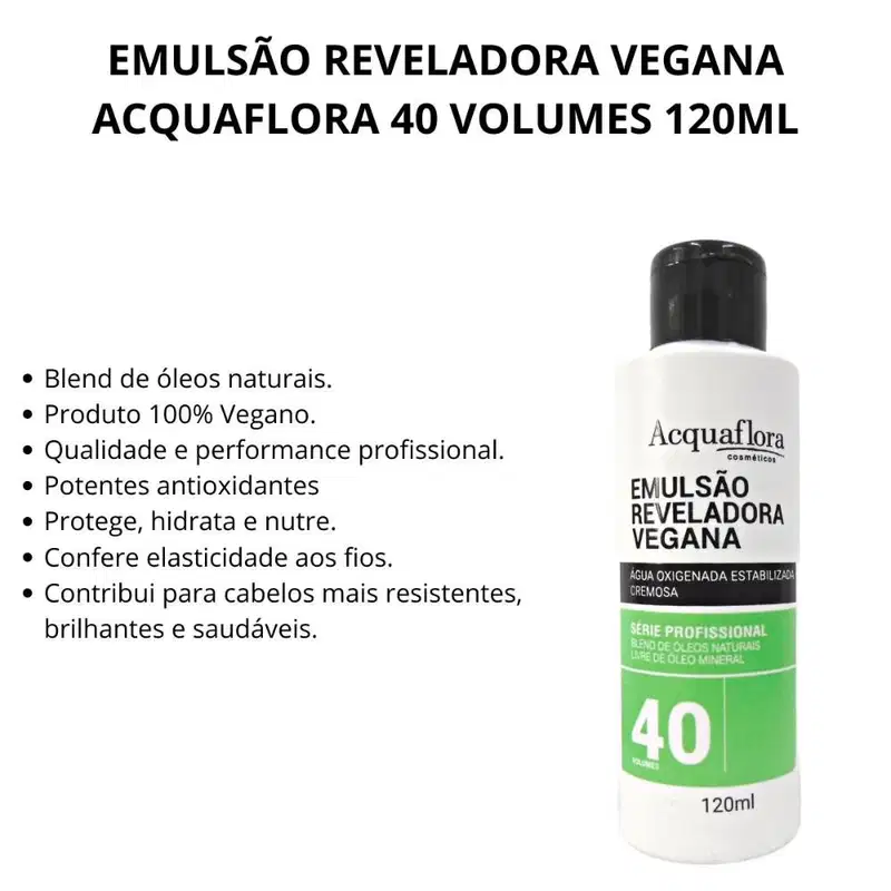 Emulsão Reveladora Vegana Acquaflora 40 Volumes 120ml