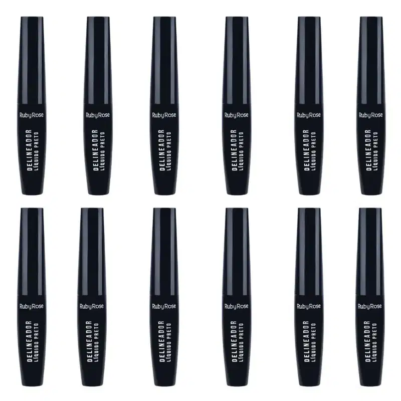 Kit Ruby Rose Delineador Líquido Preto 5,8ml Hb-8406 1 C/12