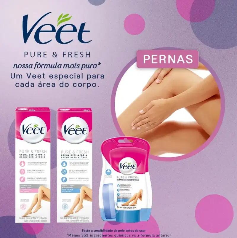 Creme Depilatório Veet Pure & Fresh Pele Sensível 200ml