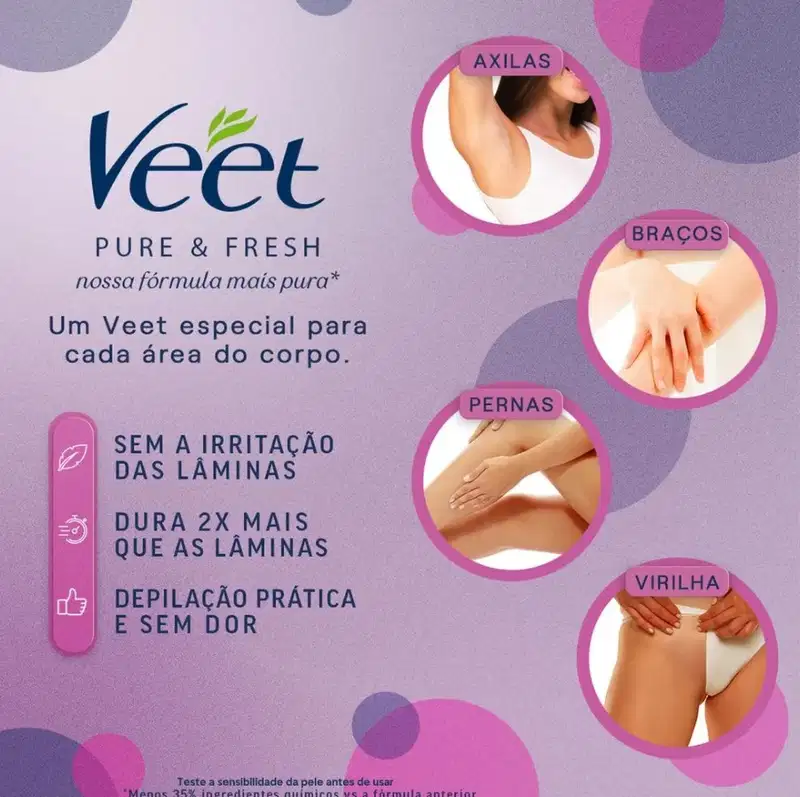 Creme Depilatório Veet Pure & Fresh Pele Sensível 200ml