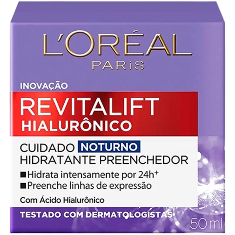 Kit Hidratante Facial Antissinais Revitalift Hialurônico Loreal Paris NOTURNO + DIURNO 20 FPS