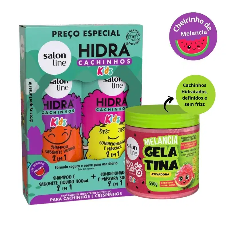Kit Salon Line Hidra Cachinhos + Gelatina Melancia