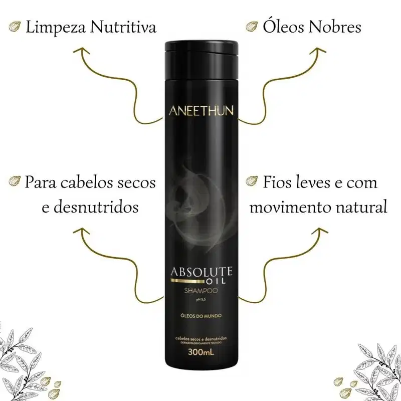 Kit Aneethun Absolute Oil - Shampoo 300ml + Óleo 55ml