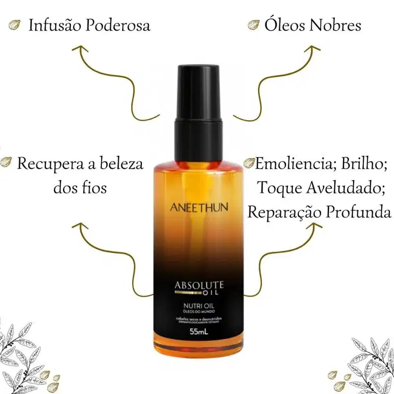 Kit Aneethun Absolute Oil - Shampoo 300ml + Óleo 55ml