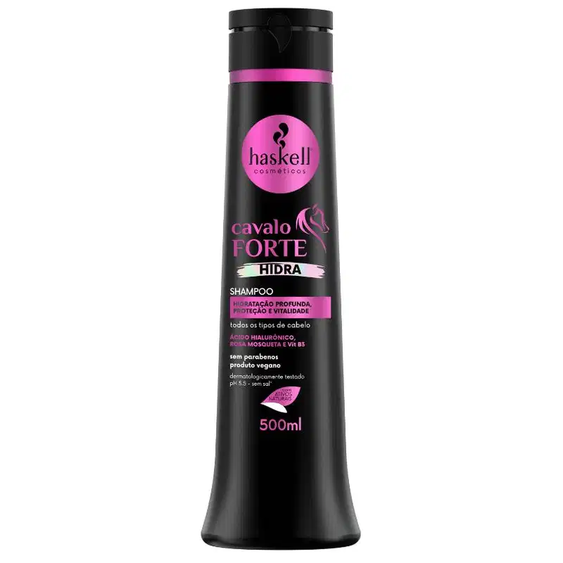 Kit Shampoo e Condicionador Hidratação e Crescimento Cavalo Forte Hidra Haskell 500ml + Brinde