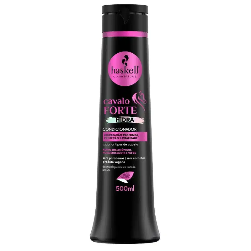 Kit Shampoo e Condicionador Hidratação e Crescimento Cavalo Forte Hidra Haskell 500ml + Brinde