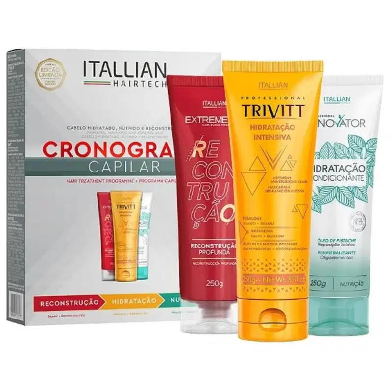 Kit Itallian Hairtech Cronograma Trivitt (5 Produtos)