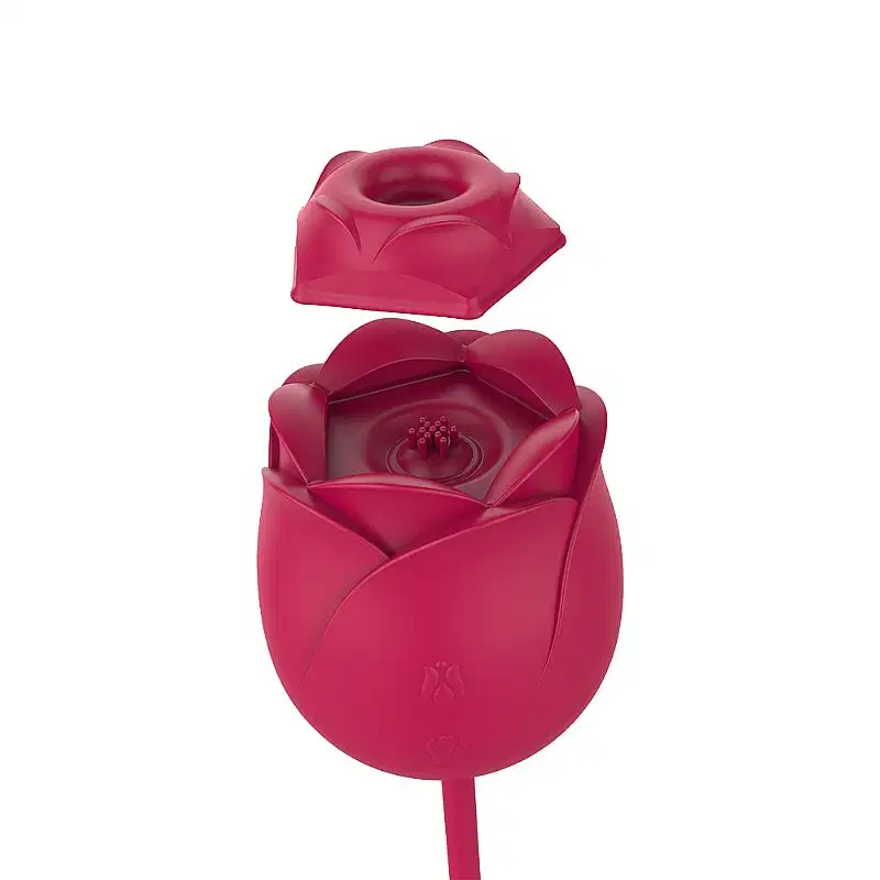 Rosa Sugador de Clitóris com Pulsação e Vai e Vem Immortal Flower Five - Vermelho