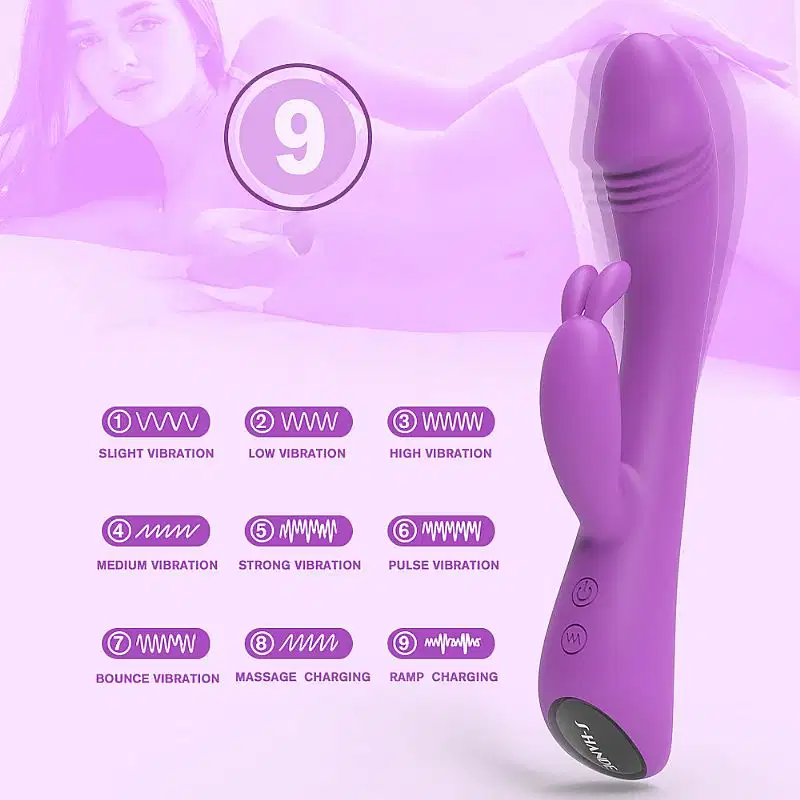 Vibrador de Ponto G e Clitóris Baby Bunny S-Hande - Roxo
