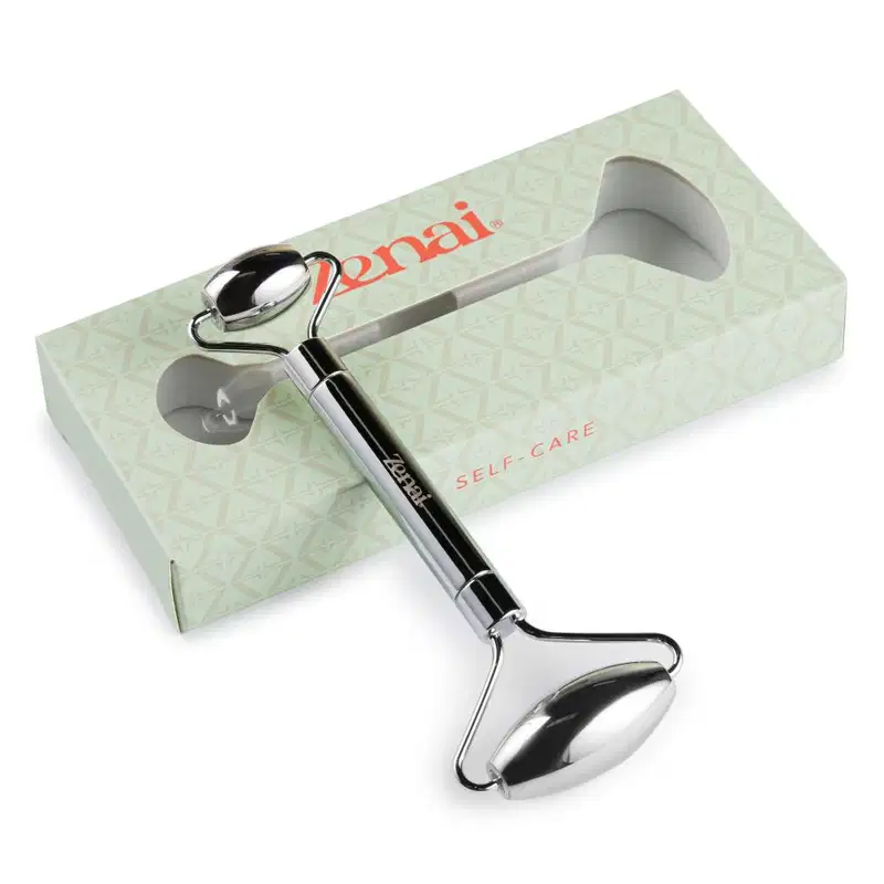 Kit Massagem Facial Boost - Gua Sha e Roller Inox Zenai