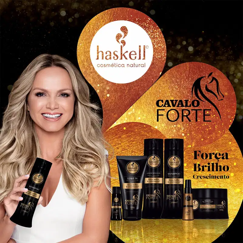 Kit Cavalo Forte Haskell Shampoo Condicionador Máscara 500ml/500g