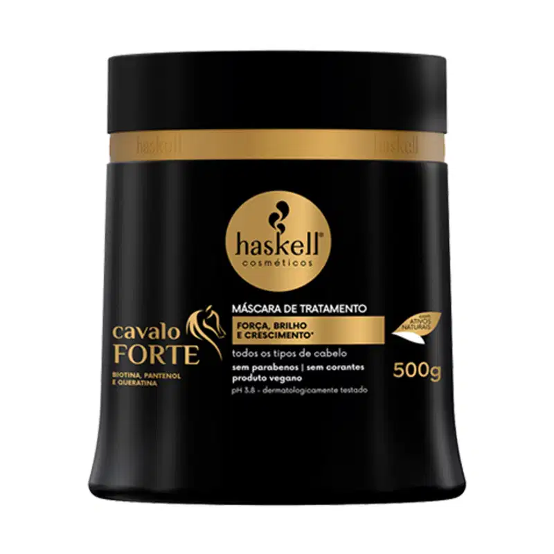 Kit Cavalo Forte Haskell Shampoo Condicionador Máscara 500ml/500g