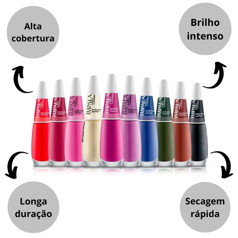 Kit Esmalte Impala A Cor da Sua Moda 5ª Edição Com 10 7,5ml