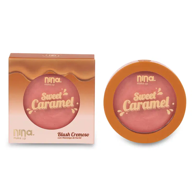 Blush Cremoso Nina Makeup Sweet Caramel Peach, 5g.