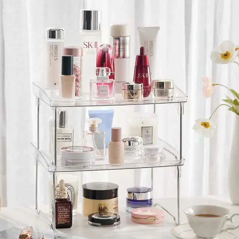 Prateleira Organizadora de Cosméticos Dobrável em Acrílico