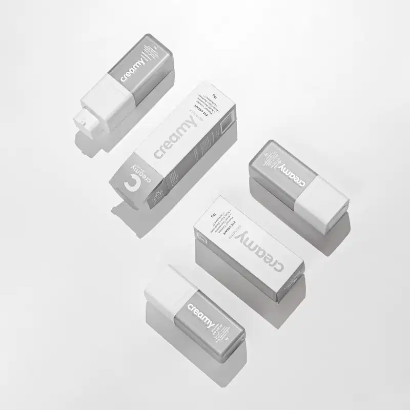 Kit Creamy Eye Cream Redutor de Linhas e Escova de Limpeza Facial 2 em 1 (2 produtos)