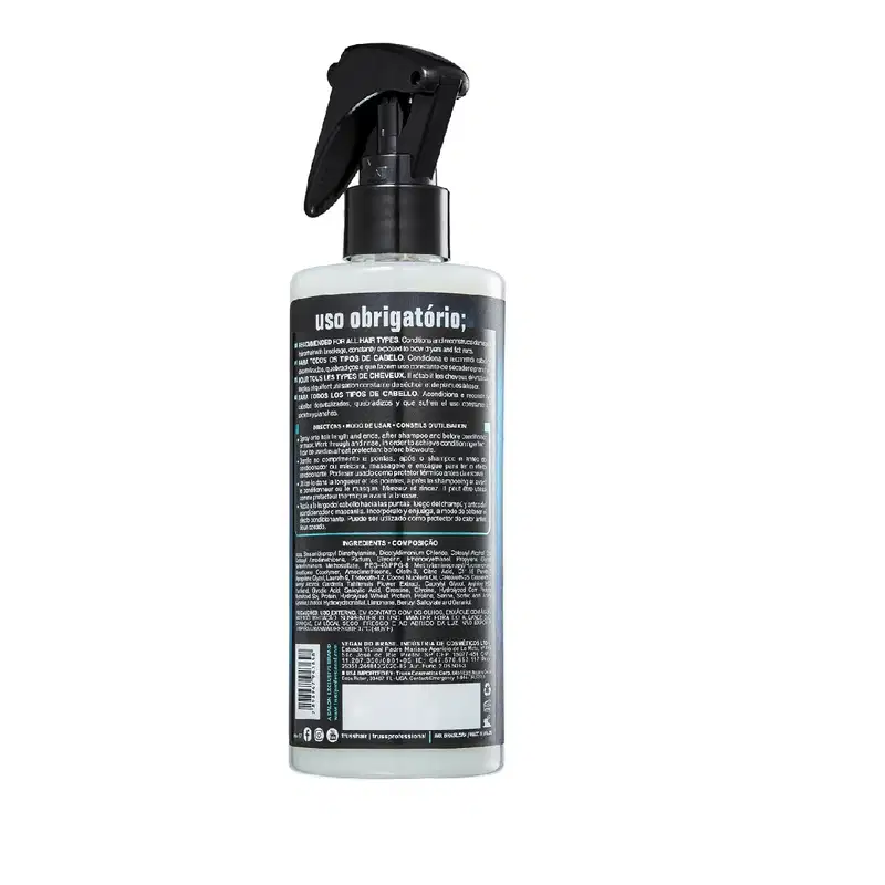 A imagem mostra um frasco spray de uso obrigatório, de costas.