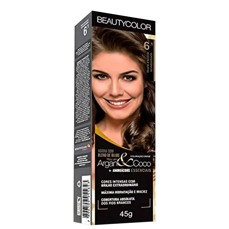 BeautyColor Argan & Coco 6.1 Louro Escuro Acinzentado - Coloração Permanente 45g