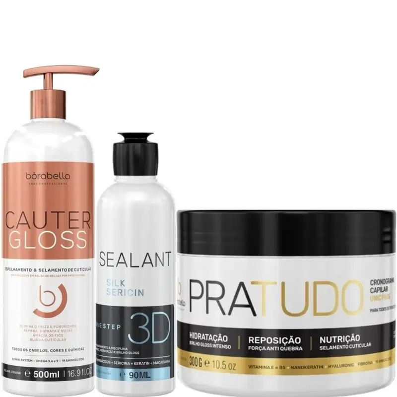 Borabella Cauter Gloss 500ml + Selagem 90ml + Pratudo 300g