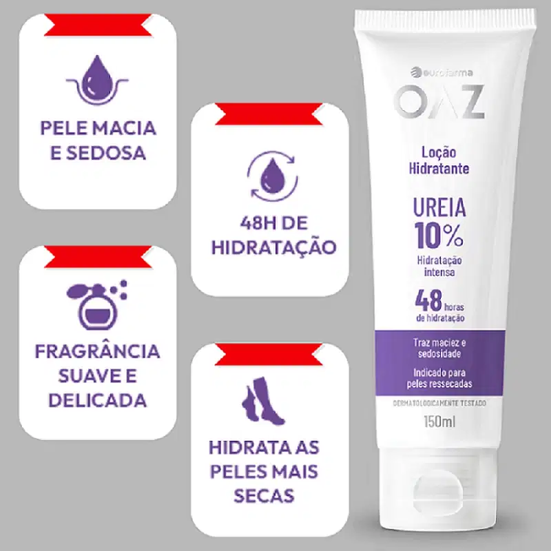 OAZ Loção Hidratante com 10% de Ureia Hidratação Intensa 48 Horas 150ml Eurofarma
