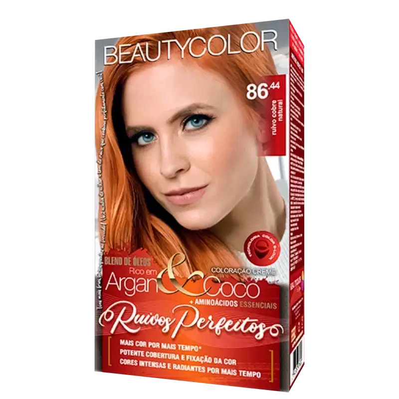 BeautyColor Ruivos Perfeitos 86.44 Ruivo Cobre Natural - Coloração Permanente