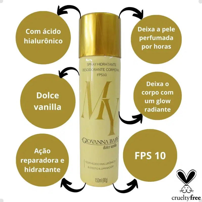 Giovanna Baby Dolce Vanilla FPS10 - Spray Hidratante Desodorante Corporal 150ml