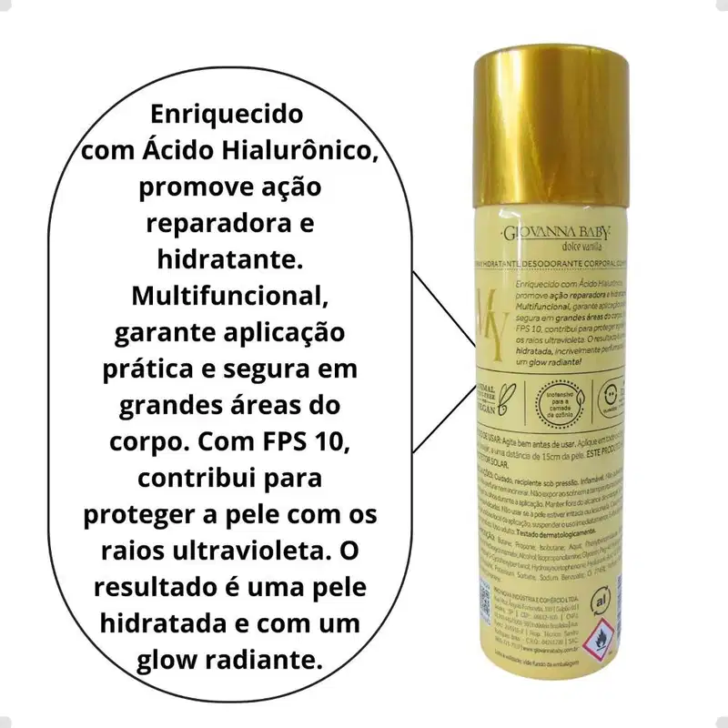 Giovanna Baby Dolce Vanilla FPS10 - Spray Hidratante Desodorante Corporal 150ml