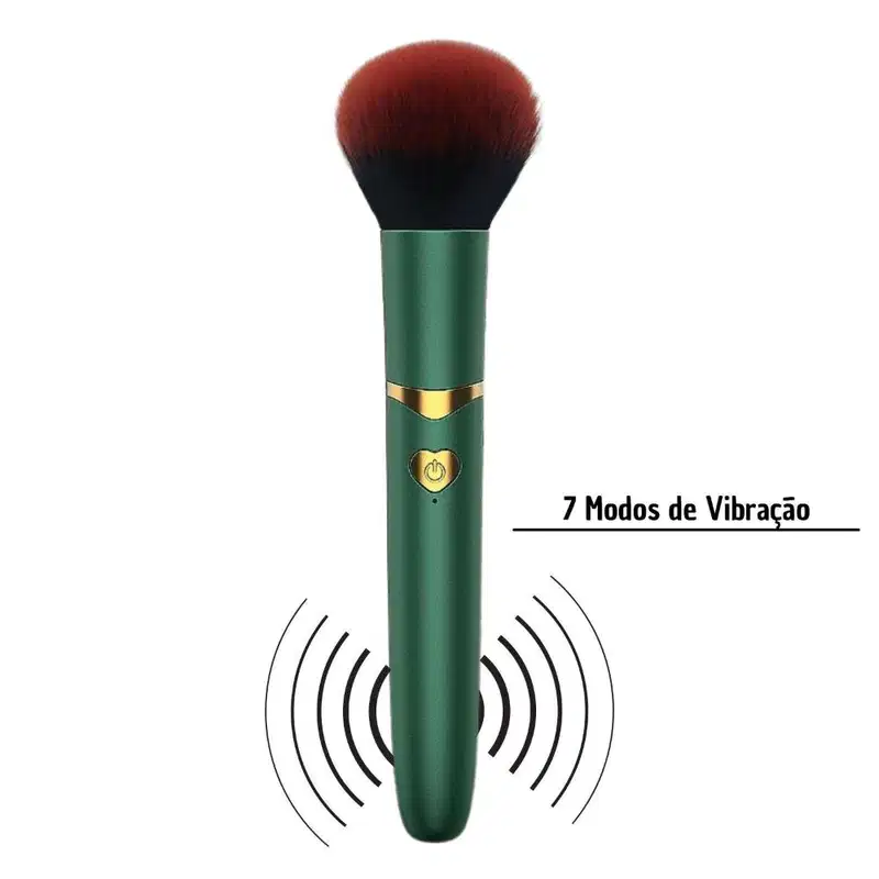 Sexy Import Verde - Vibrador com Formato de Pincel de Blush