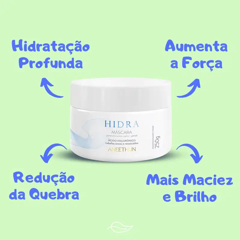 Kit Aneethun Hidra Shampoo, Máscara e Balm Finalizador Tratamento Com Ácido Hialurônico