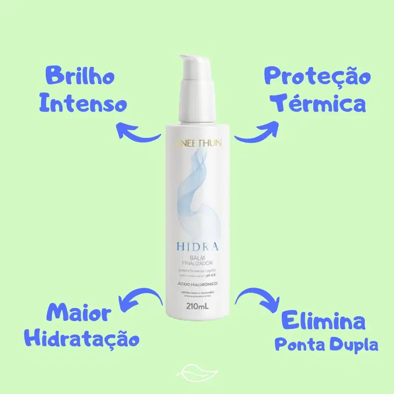 Kit Aneethun Hidra Shampoo, Máscara e Balm Finalizador Tratamento Com Ácido Hialurônico