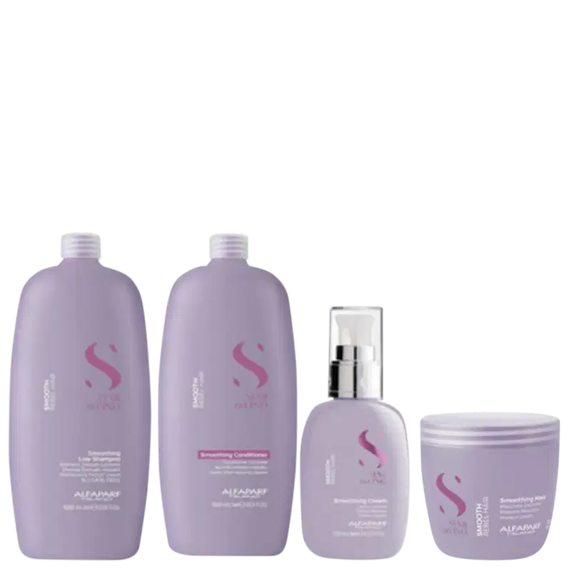Kit Alfaparf Semi Di Lino Smooth Quarteto, 4 produtos.