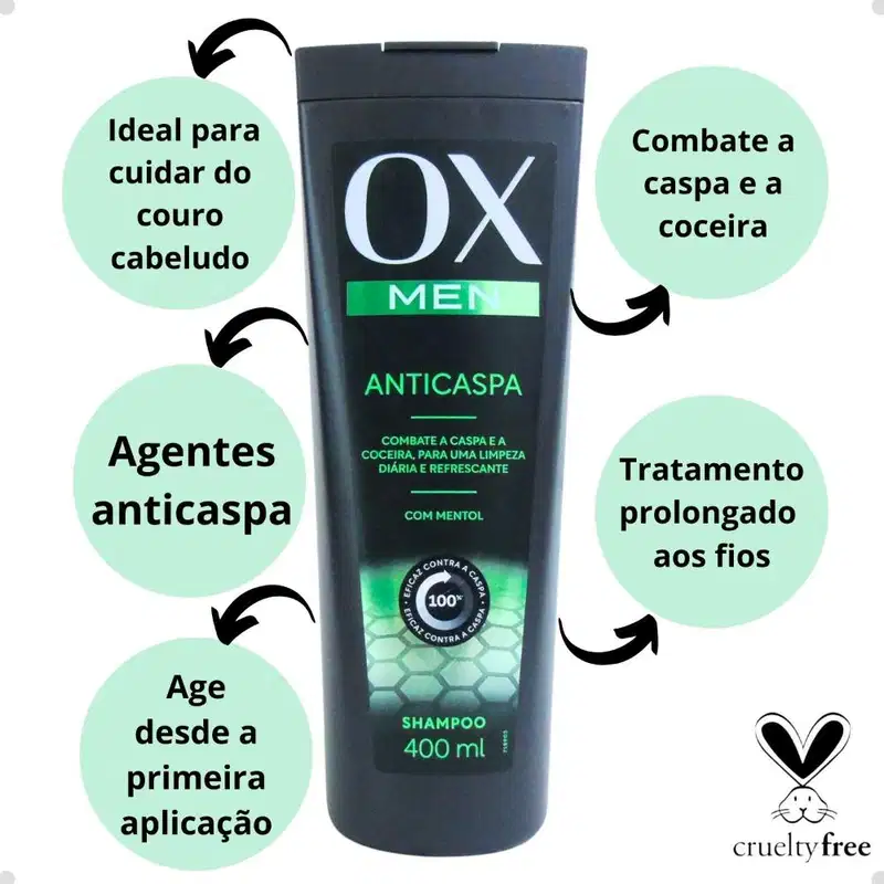 OX Cosméticos Men - Shampoo Anticaspa 400ml
