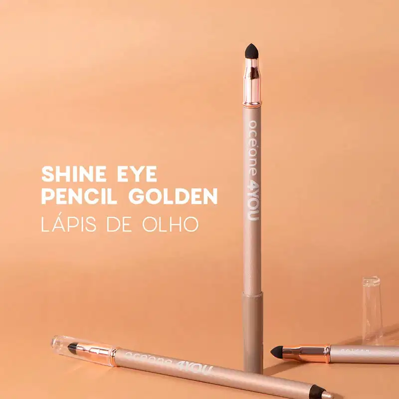 Kit Océane 4you Trio de Sombras Cooper Shine Lápis Dourado e Blush Líquido Laranja (3 Produtos)