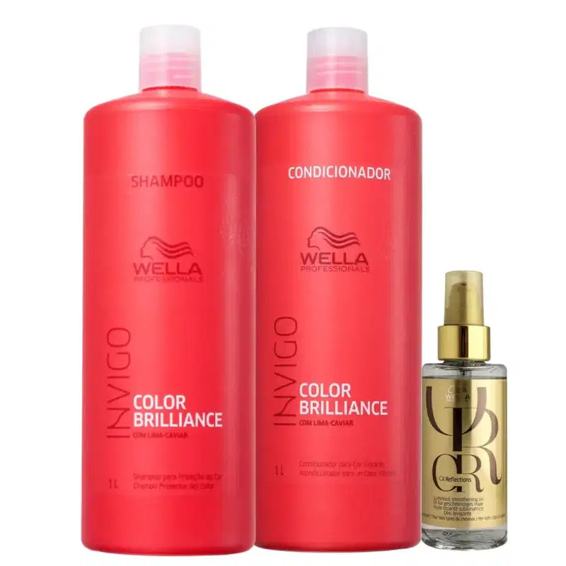 Kit Wella Professionals Invigo Color Brilliance Oil Reflections Trio Salon Shine (3 Produtos)