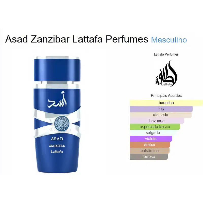 Perfume Asad Zanzibar Lattafa Perfumes Masculino | Beleza na Web