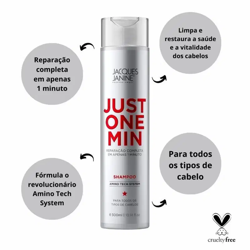 Kit Shampoo e Máscara Jacques Janine Just One Minute