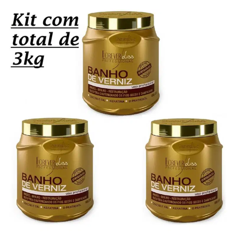 Kit Mascara Forever Liss Banho De Verniz 1kg Com 3 Unidades