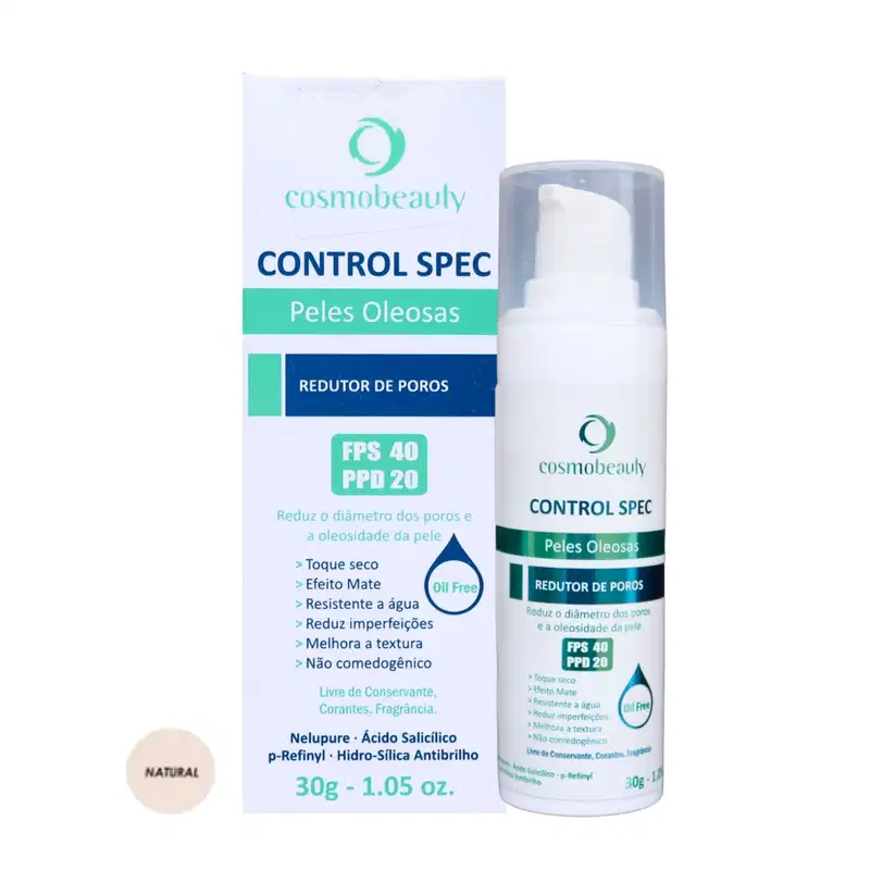 Control Spec  Redutor de Poros Filtro Solar FPS 40 30g - Natural
