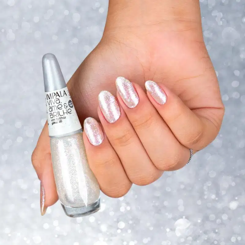 Esmalte Glitter 3D Impala Viva, Ame e Brilhe Vim Brilhar 7,5ml