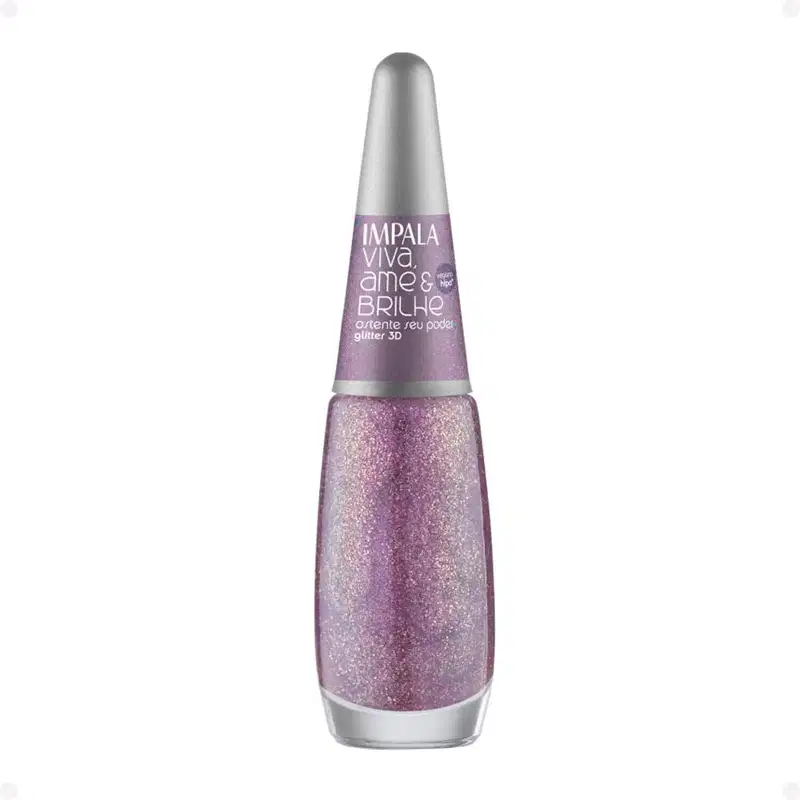 Esmalte Glitter 3D Impala Viva, Ame e Brilhe Ostente seu Poder 7,5ml