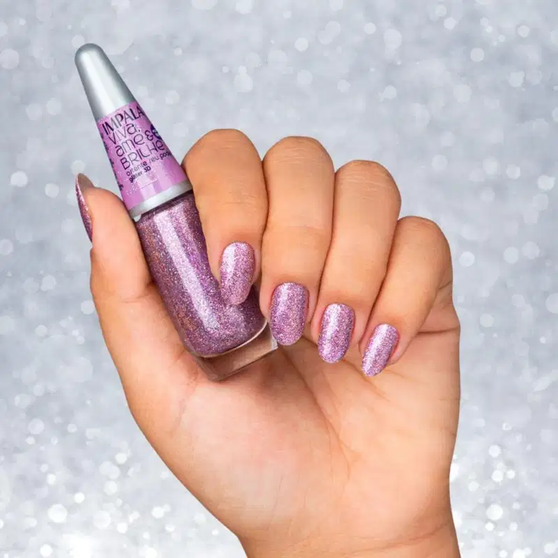 Esmalte Glitter 3D Impala Viva, Ame e Brilhe Ostente seu Poder 7,5ml