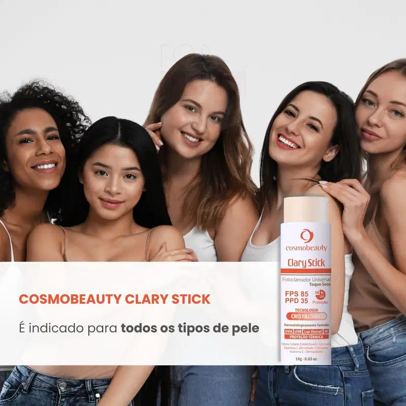 Cosmobeauty Clary Stick Toque Seco Clareador FPS 85 - Protetor Solar 18g