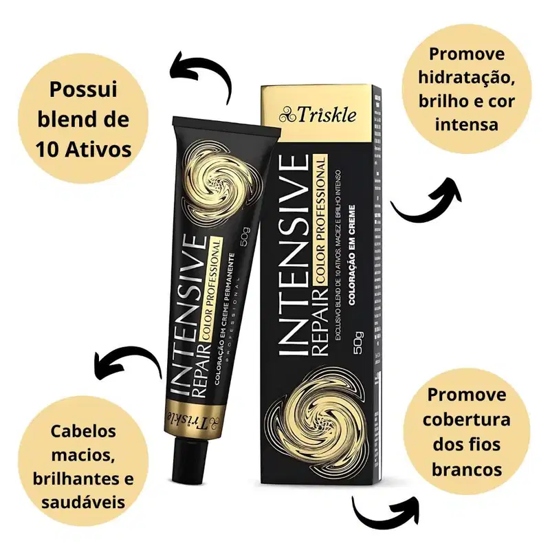 Coloração em Creme Triskle Intensive Repair 6.7 Chocolate