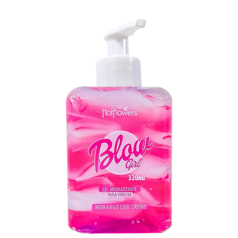 A imagem mostra o Gel Hidratante para Virilha Blow Girl Morango com Creme da marca HotFlowers.